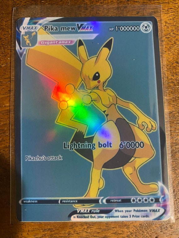 Rayquaza Vmax Pikachu ash Vmax gaming shining gx ex m mega ultra pokemon gx  ex card custom holographic ancient full art v vmax