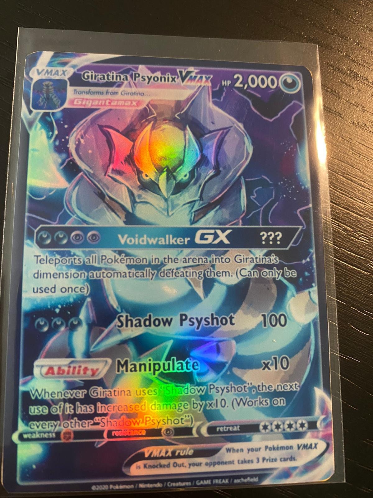 Giratina Psyonix Pikachu ash Vmax gaming shining gx ex m mega ultra pokemon  gx ex card custom holographic ancient full art v vmax