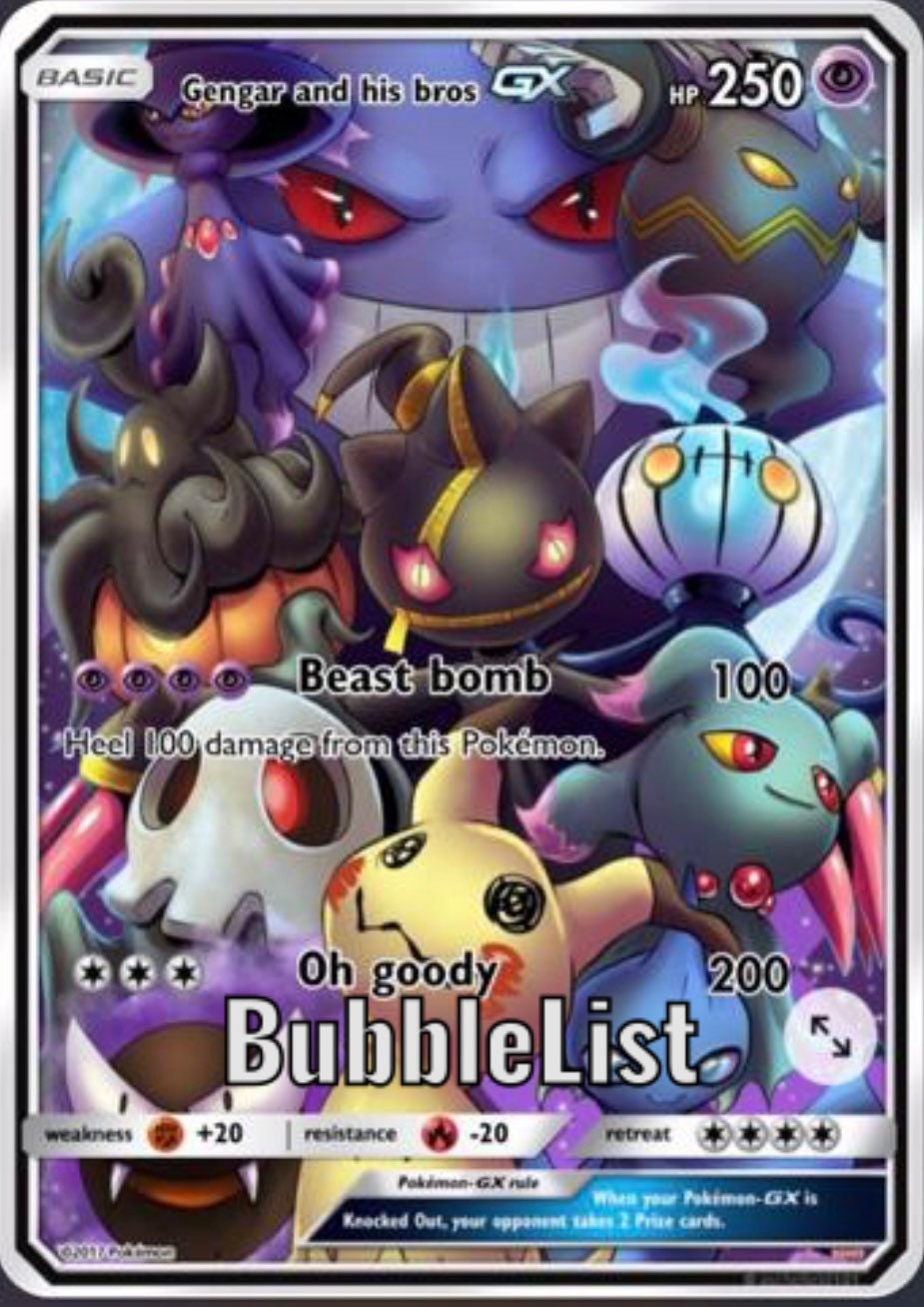 Holo Mega Gengar and Mimikyu/ Custom Holographic Pokémon Card / EX Card -   Israel