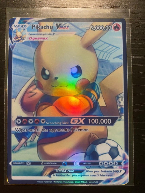 Lucario Pikachu ash Vmax gaming shining gx ex m mega ultra pokemon gx ex  card custom holographic ancient full art v vmax