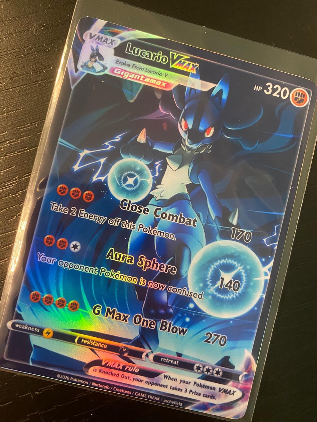 Pokemon TCG Lucario Shiny Vmax Holo Custom Card -  Israel