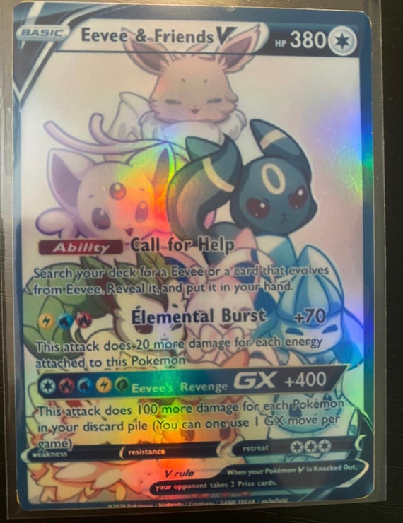 Shiny Eevee Pikachu Ash Vmax Gaming Shining Gx Ex M Mega Ultra 