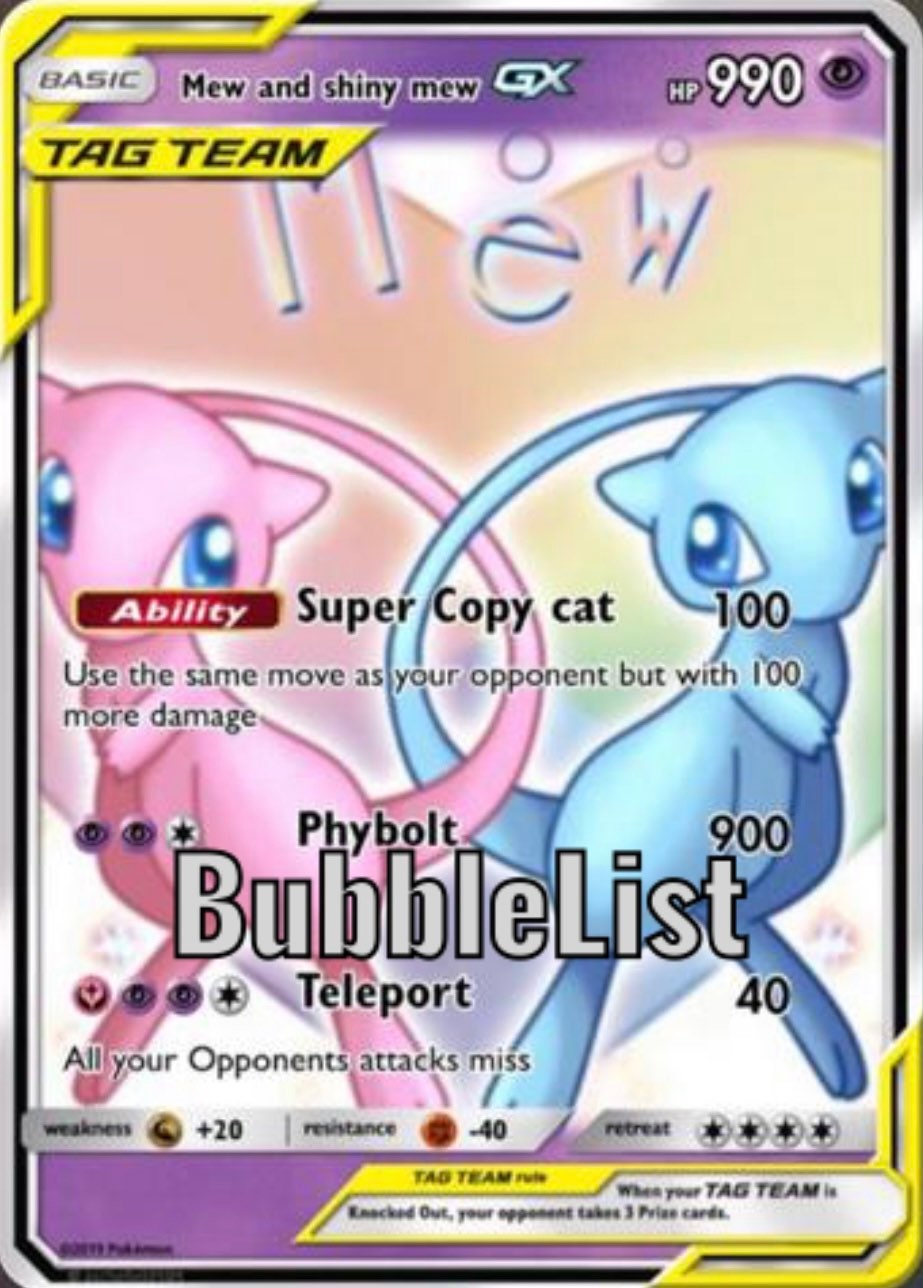 Mew y Shiny Mew Pikachu ash Vmax gaming shining gx ex m mega | Etsy