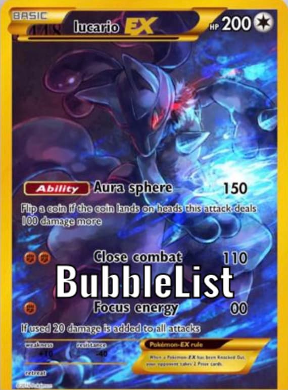 Pokemon TCG Lucario Shiny Vmax Holo Custom Card 