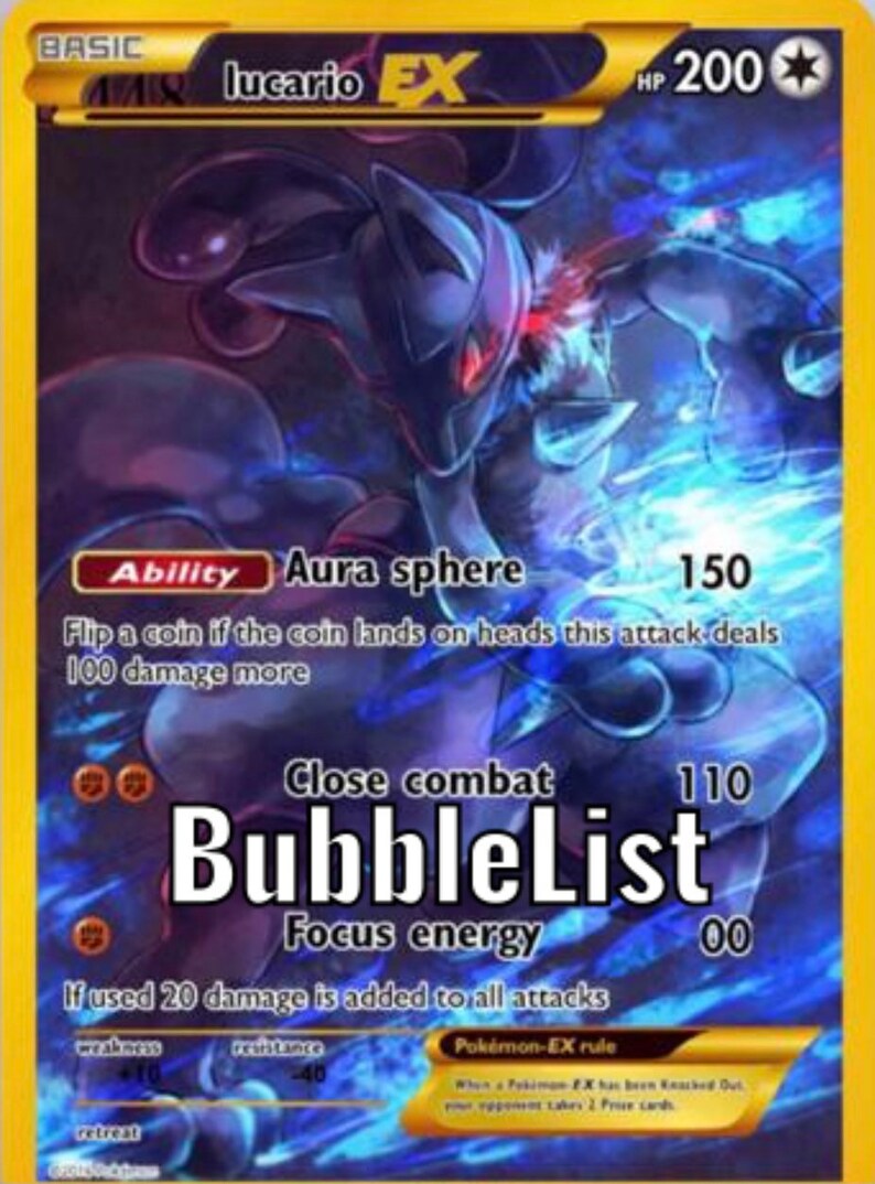 Lucario Pikachu Ash Vmax Gaming Shining Gx Ex M Mega Ultra - Etsy Denmark