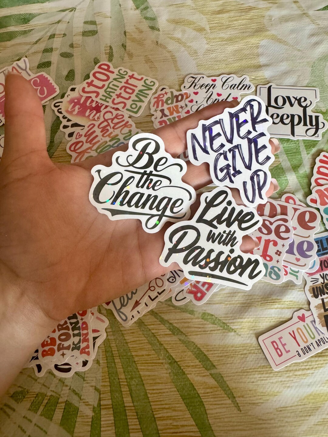 Motivational Stickers Holographic Vinyl Waterproof Glitter Brilliant ...