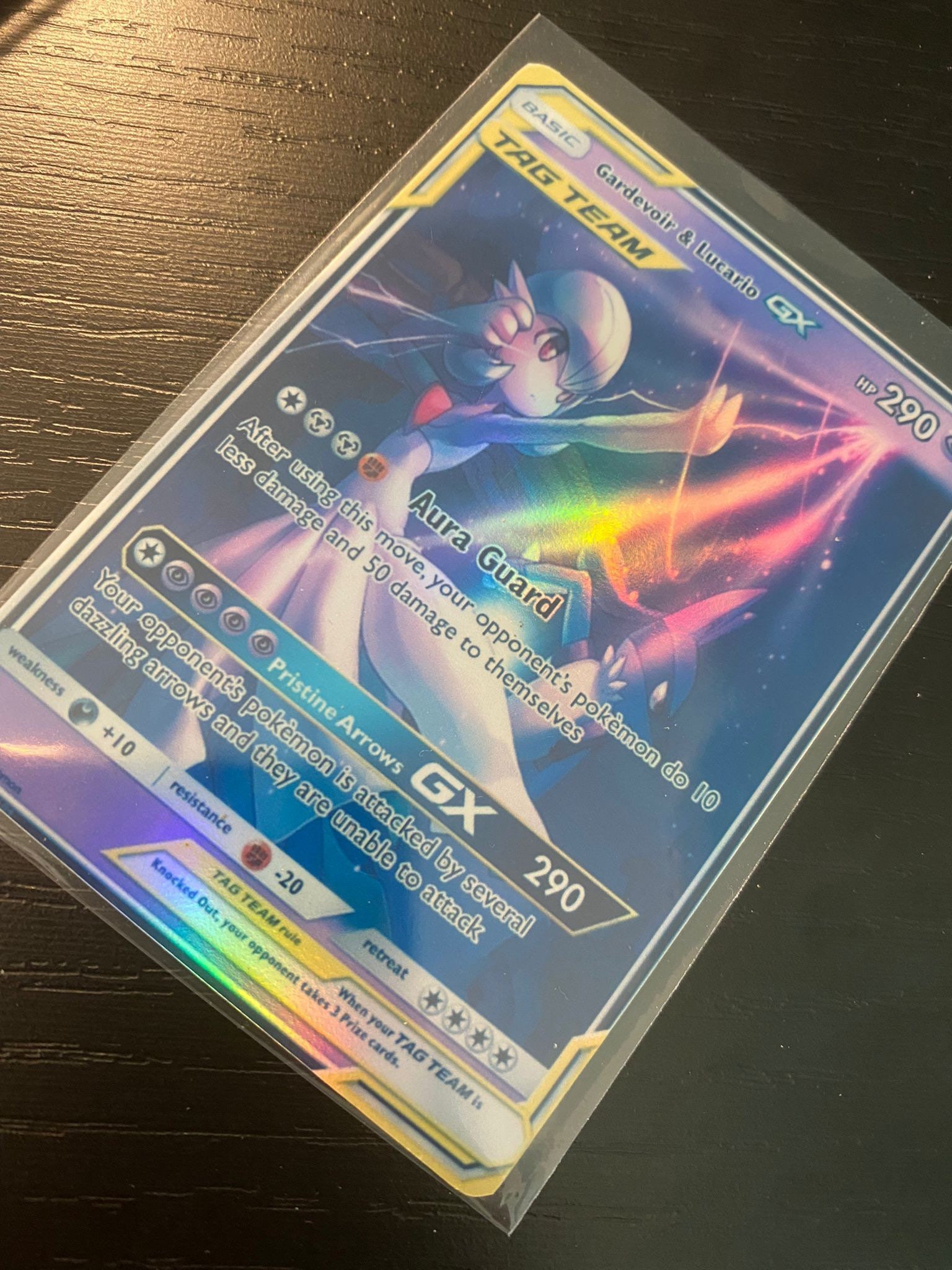 Mavin  Metal Gold Shiny Mega Lucario GX EX Pokemon Card Full Art