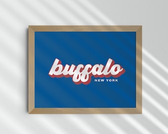 Impressão tipográfica de Buffalo, NY: decoração de parede (download digital)