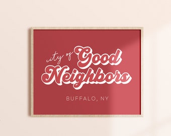 Buffalo NY Print: Tipografia da Cidade dos Bons Vizinhos (Download Digital)