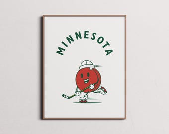 Minnesota Wild Print | Wall Art | Vintage Poster | Minnesota Hockey