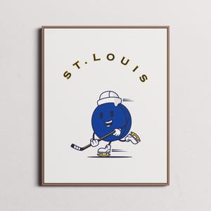St Louis Blues Druck | Wandkunst | Vintage Poster | Blauhockey