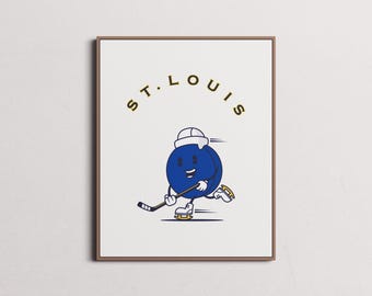 St Louis Blues Print | Wall Art | Vintage Poster | Blues Hockey