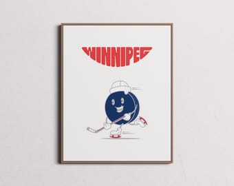 Winnipeg Jets Print | Wall Art | Vintage Poster | Jets Hockey