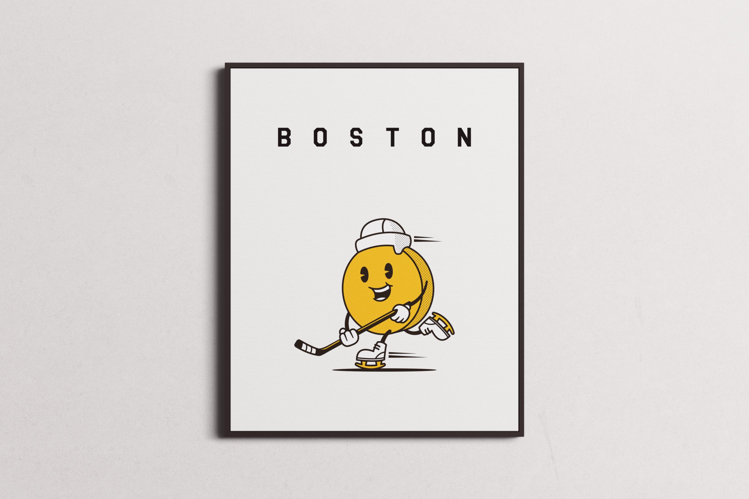 Boston Bruins Print | Wall Art | Vintage Poster | Bruins Hockey