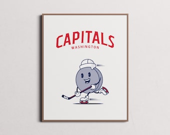 Washington Capitals Print | Wall Art | Vintage Poster | Capitals Hockey