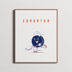 Edmonton Oilers Print | Wall Art | Vintage Poster | Oilers Hockey
