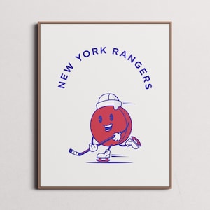 New York Rangers Print | Wall Art | Vintage Poster | NY Hockey