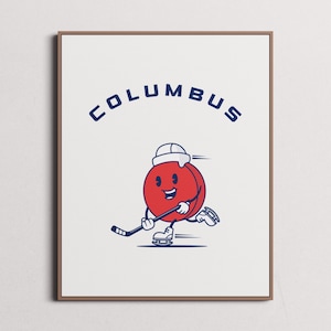 Columbus Blue Jackets Print | Wall Art | Vintage Poster | Blue Jackets Hockey