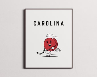 Carolina Hurricanes Print | Wall Art | Vintage Poster | Hurricanes Hockey