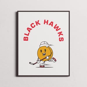 Chicago Blackhawks Print | Wall Art | Vintage Poster | Blackhawks Hockey