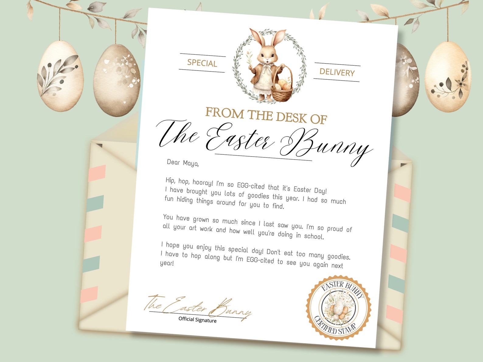 EDITABLE Official Easter Bunny Letter Bundle From the Desk of the ...