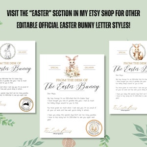 EDITABLE Official Easter Bunny Letter From the Desk of the Easter Bunny Printable Instant Download for Kids image 6