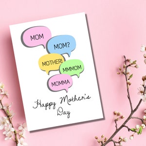 Cartão de Dia das Mães IMPRIMÍVEL Cartão engraçado para mãe Cartão bonito para mãe Cartão de criança Cartão sarcástico Download instantâneo