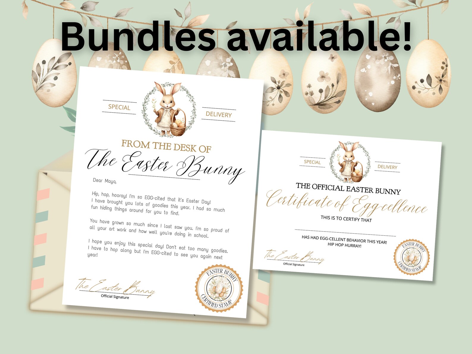 EDITABLE Official Easter Bunny Letter From the Desk of the Easter Bunny ...