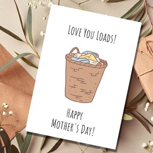 Tarjeta IMPRIMIBLE del Día de la Madre Tarjeta divertida para mamá Love You Loads Tarjeta linda para la tarjeta de la madre de la tarjeta sarcástica del niño Descarga instantánea