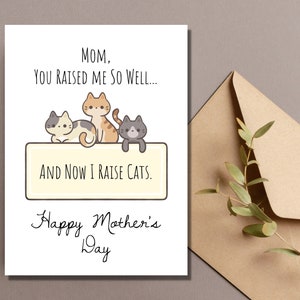 Cartão de dia das mães para impressão Cartão engraçado para mãe Cartão fofo para mãe Cartão de criança Crazy Cat Lady Cat Lover Download instantâneo