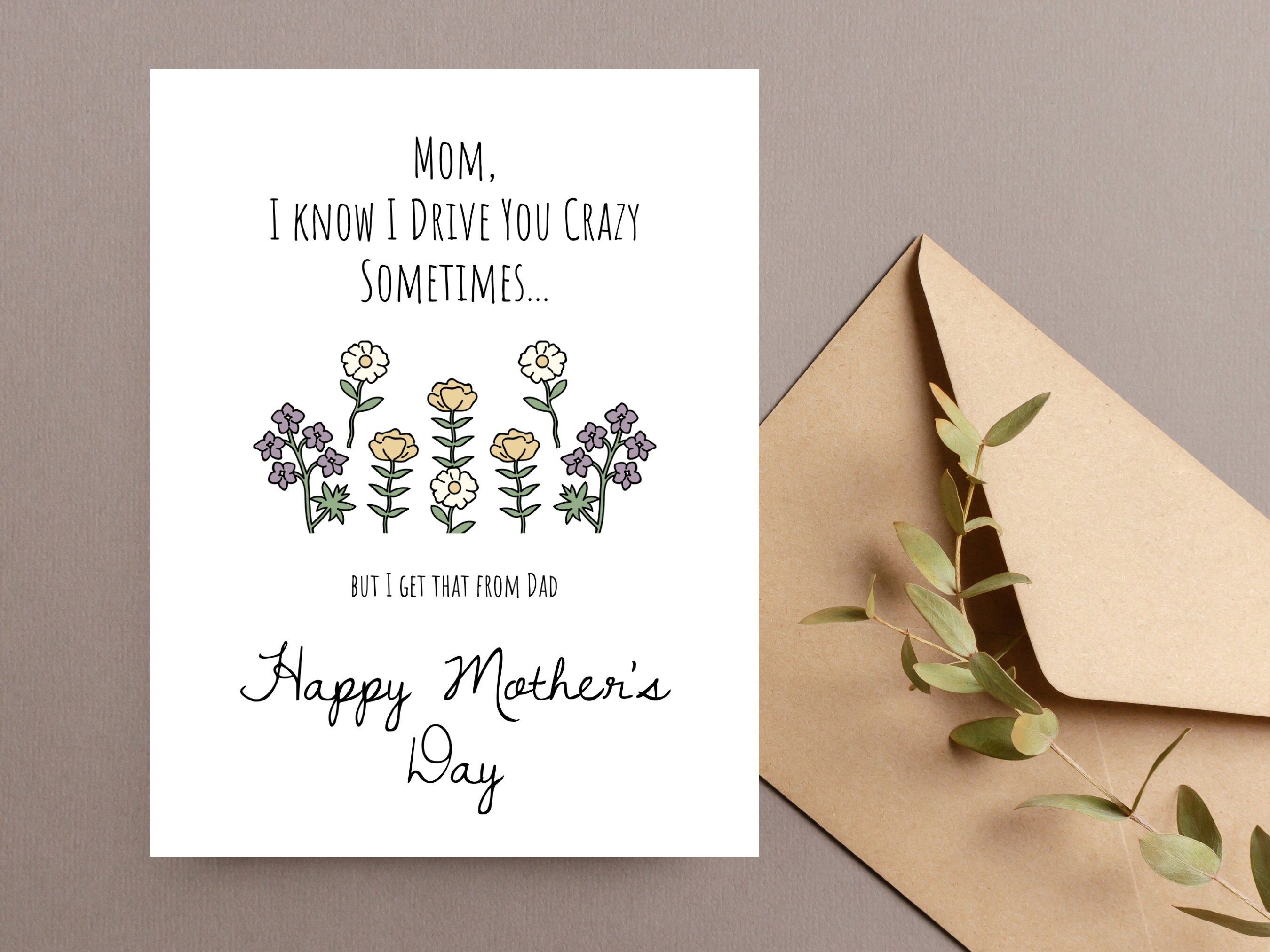 PRINTABLE Mother's Day Card Funny Card for Mom Cute Card for Mother ...