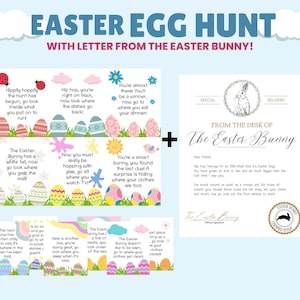 PRINTABLE Indoor Easter Scavenger Hunt With Easter Bunny Letter Easter ...