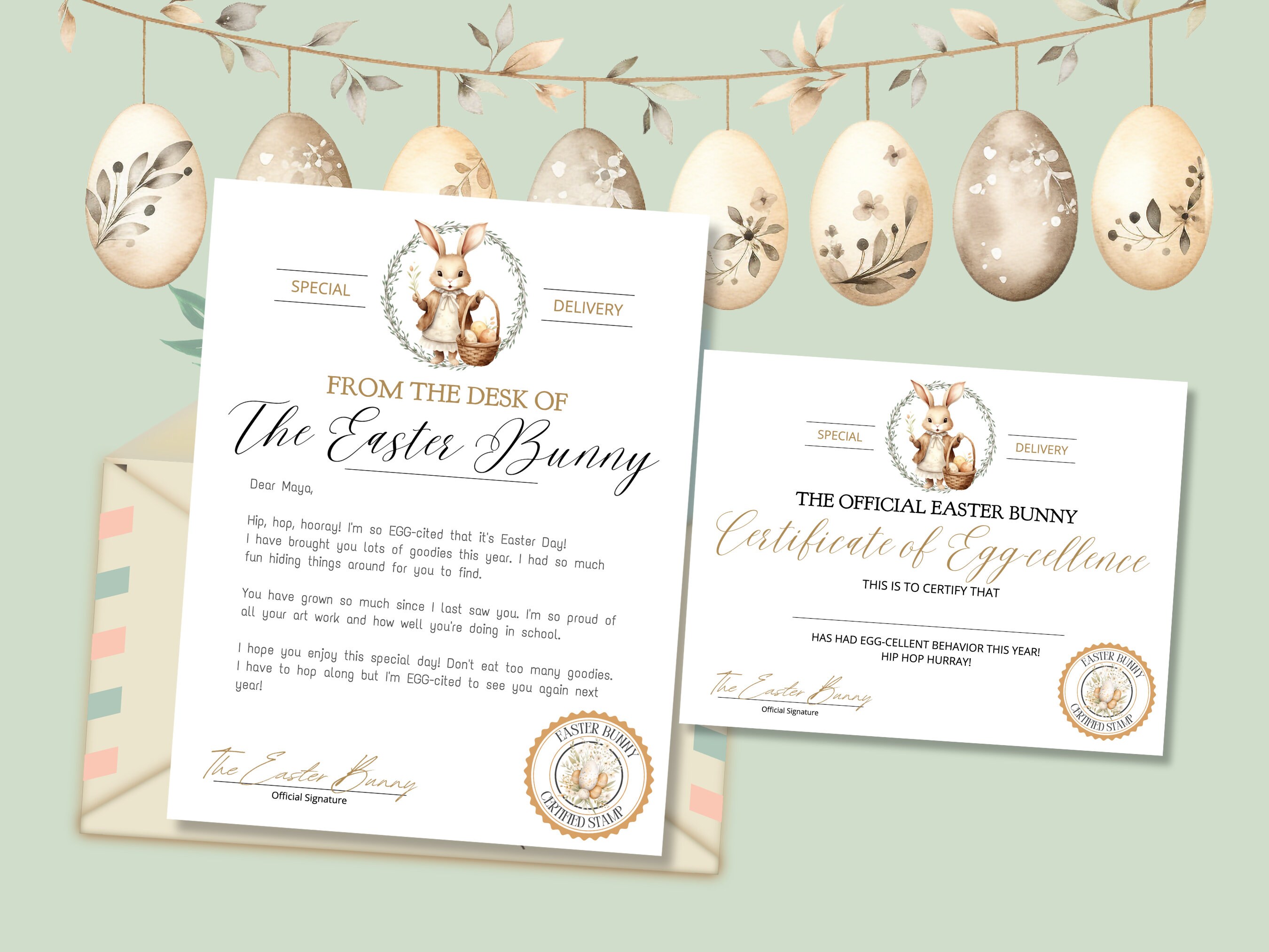EDITABLE Official Easter Bunny Letter Bundle From the Desk of the ...