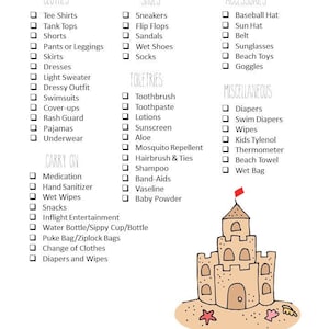 Kids beach packing list