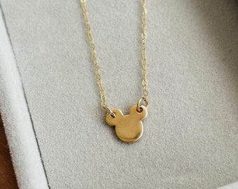 Mouse Necklace | Initial Necklace | 14K Gold | Sterling Silver | Rose Gold | Minimalist