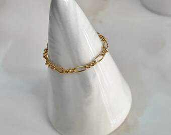 Figaro Chain Ring | 14K Dainty Gold Ring | Gold Filled Ring | Sterling Silver Ring | Minimalist Ring | Stackable Ring