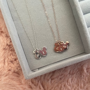 Dainty Mouse Necklace with Initial | 14K Gold Filled | Sterling Silver | Rose Gold | Personalized Necklace