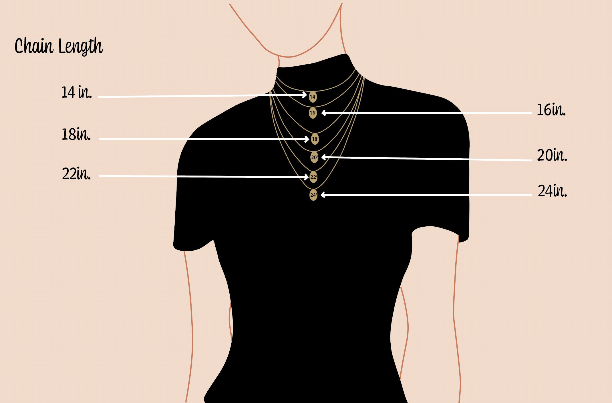 Guide Necklace Length Diy Necklace Lengths Stock Vector (Royalty Free)  2151615973
