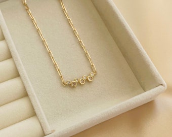 Dainty Mouse Necklace | CZ Zirconia Choker | 14k Gold Filled Necklace | Minimalist Necklace