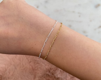 Figaro Bracelet | Figaro Chain Bracelet | 14K Gold | Sterling Silver | Dainty Bracelet | Minimalist Jewelry | Thin Bracelet