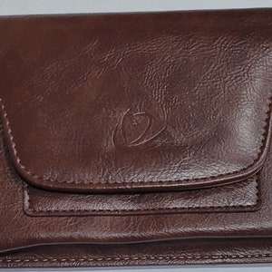 Leather Cell Phone Pouch with  Metal Clip Holster