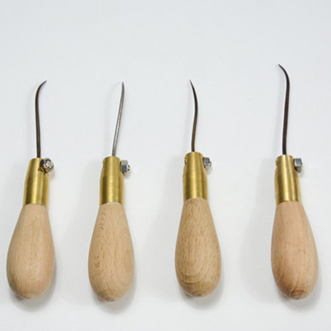 Set of 4 Cobblers Hook Awl Needles Shoe Making and Repair Etsy