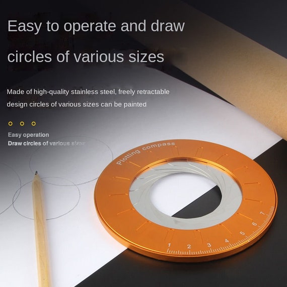 Circle Drawing Tool Adjustable Measuring Drawing Gold 304 Stainless Steel  Aluminum Alloy Creative Circle Drawing Drawing Ruler