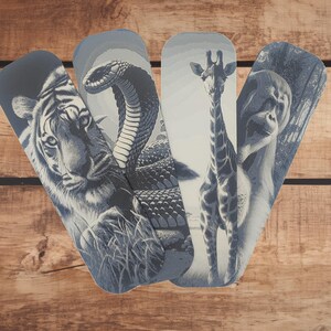 3D Printed Jungle Animal Bookmarks – Cobra, Tiger, Orangutan & Giraffe  Unique Wildlife Gift for Book Lovers, Fun, Durable Page Marker