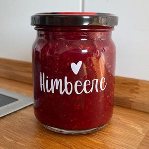 Stickers for jam and liqueur, inscription/lettering (height 1.5 cm)