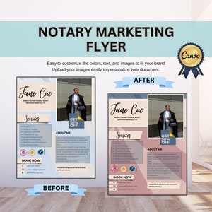 Notary Marketing Flyer, Notary Mailers, Notary Flyer Template, Loan Signing Agent Template, Flyer, Notary Editable Flyer, DIY Flyer Template