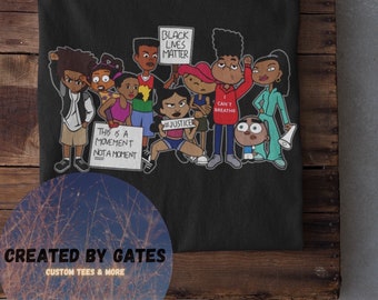 black cartoon characters shirt