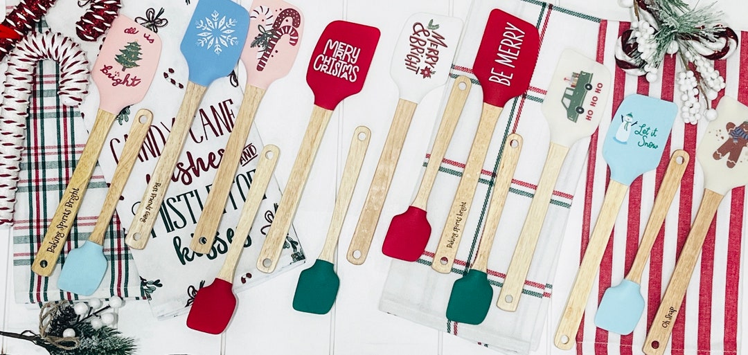 Christmas Spatula Neighbor Gift Engraved Holiday Spatula Gift Custom