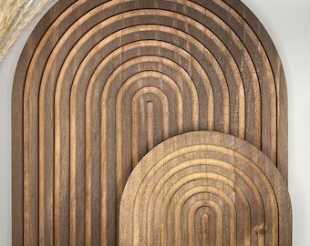 Vintage home decor/decorative tray/rainbow wooden tray/housewarming/dark wood decor/cutting boards/moving in/home/gift