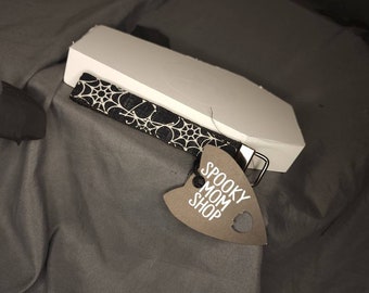 Grunge spider web wristlet keyfob keychain, goth key add on, emo accessories, punk accessory, alternative Christmas birthday gift